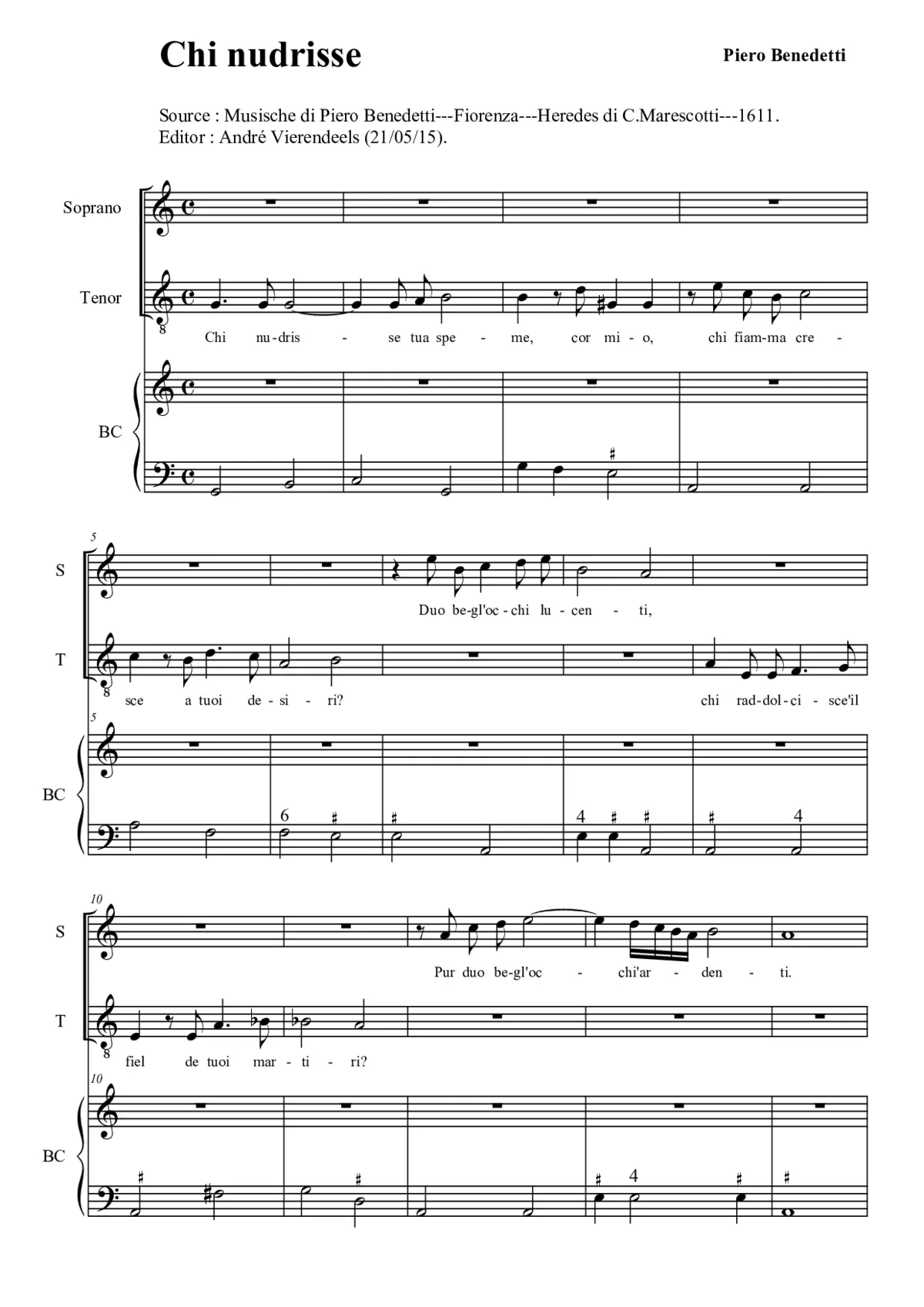 Chi nudrisse tua speme - Page 1