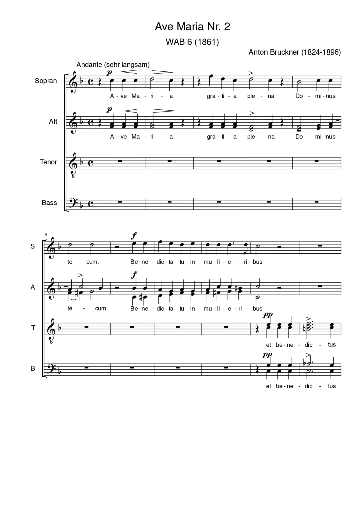 Ave Maria, WAB 6 - Page 1