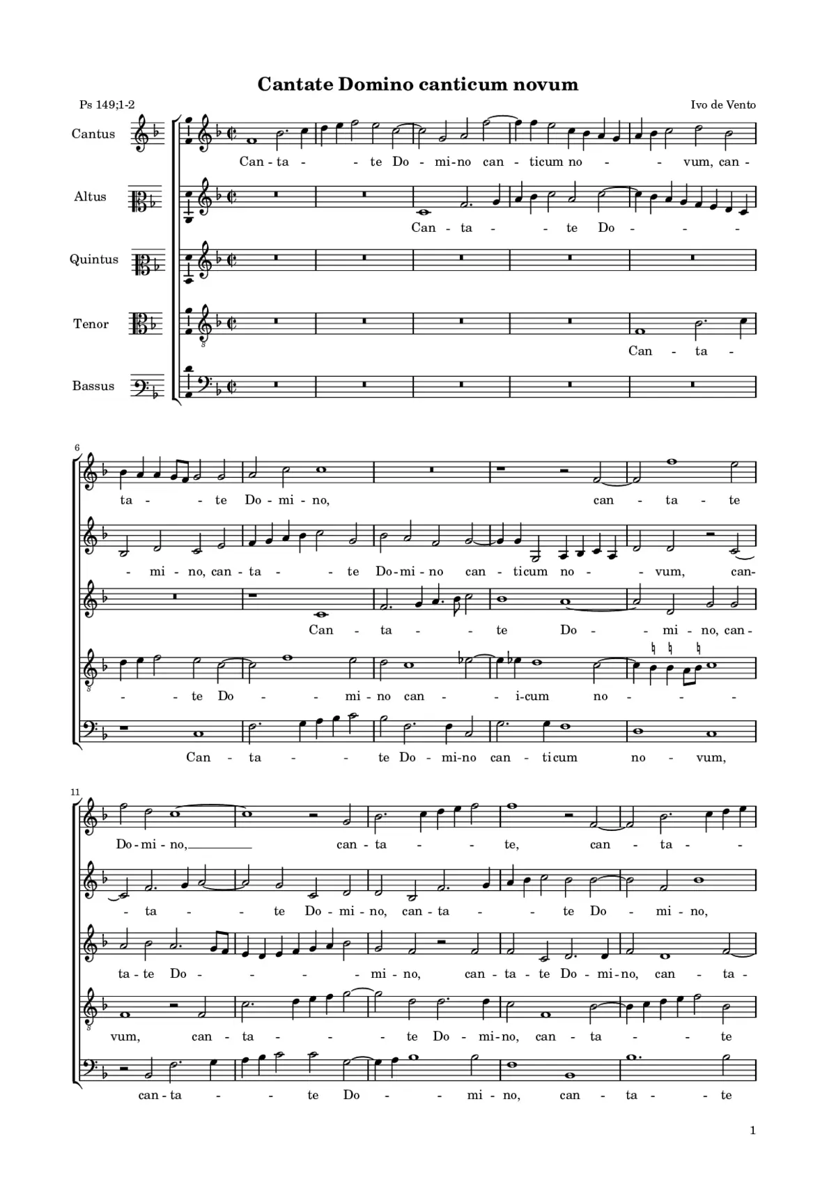 Cantate Domino canticum novum - Page 1