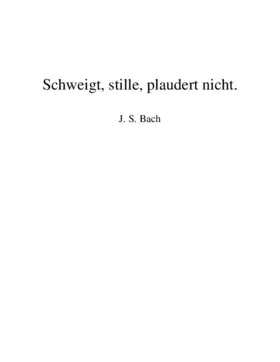 Schweigt stille, plaudert nicht, BWV 211