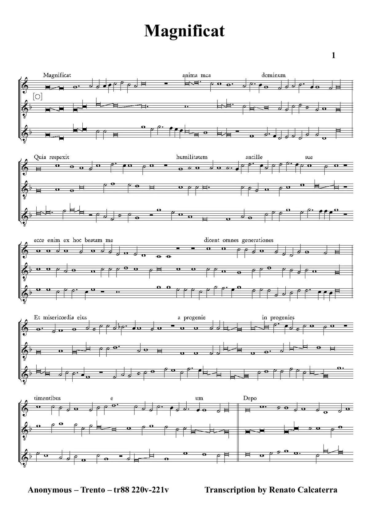 Magnificat (tr88) I - Page 1