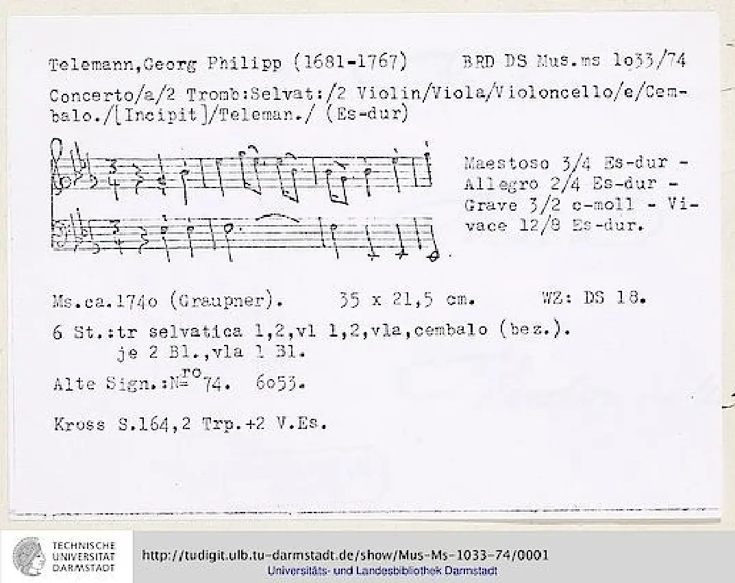 Concerto for 2 Trombe selvatiche and 2 Violins - Page 1