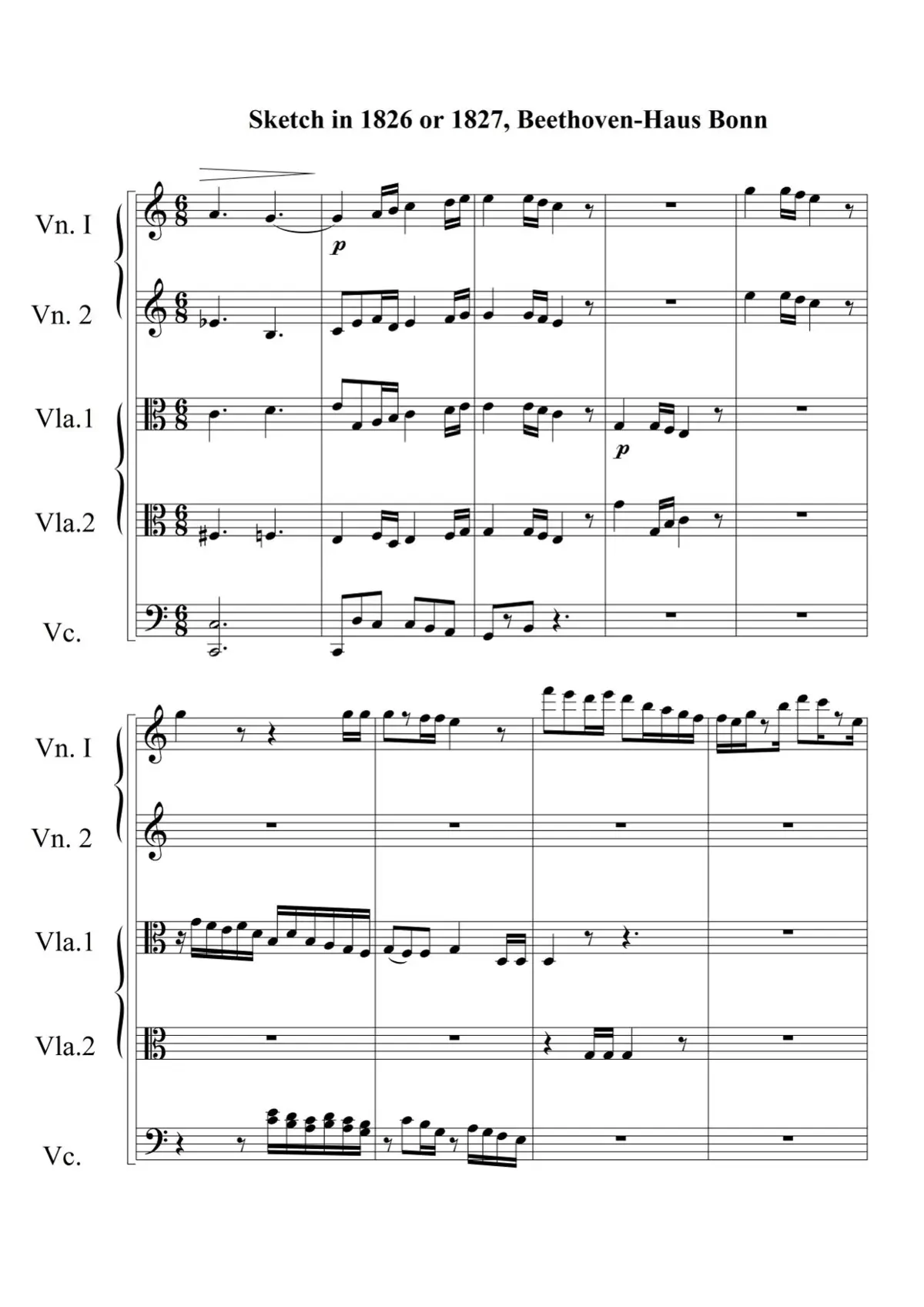 String Quintet in C major - Page 1