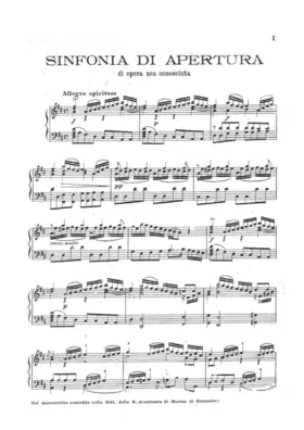 Sinfonia da un'opera non conosciuta