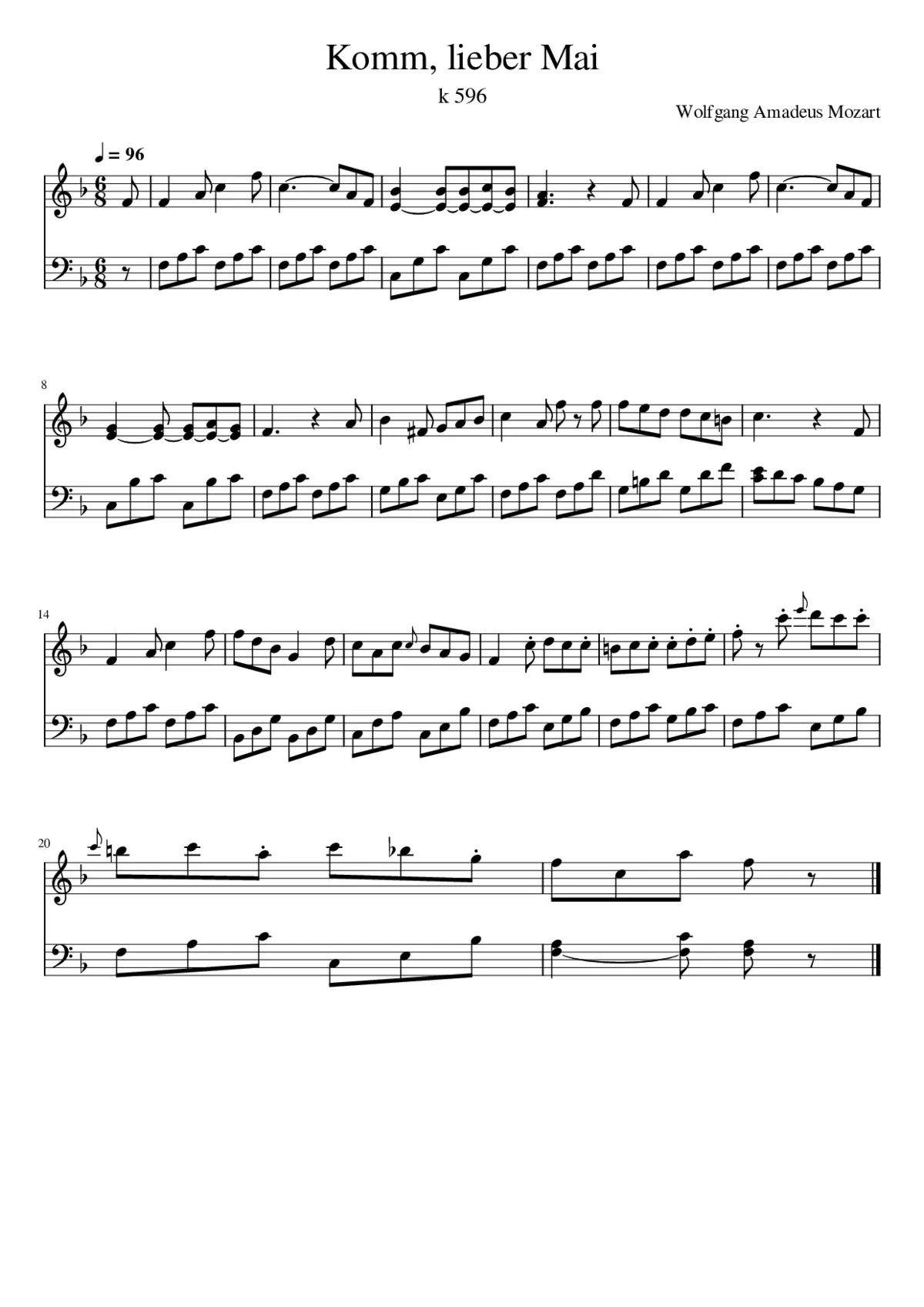 Komm lieber Mai - Page 1