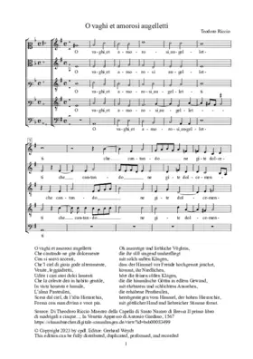 O vaghi et amorosi