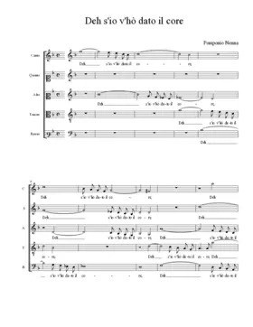 Deh s'io v'hò dato il core