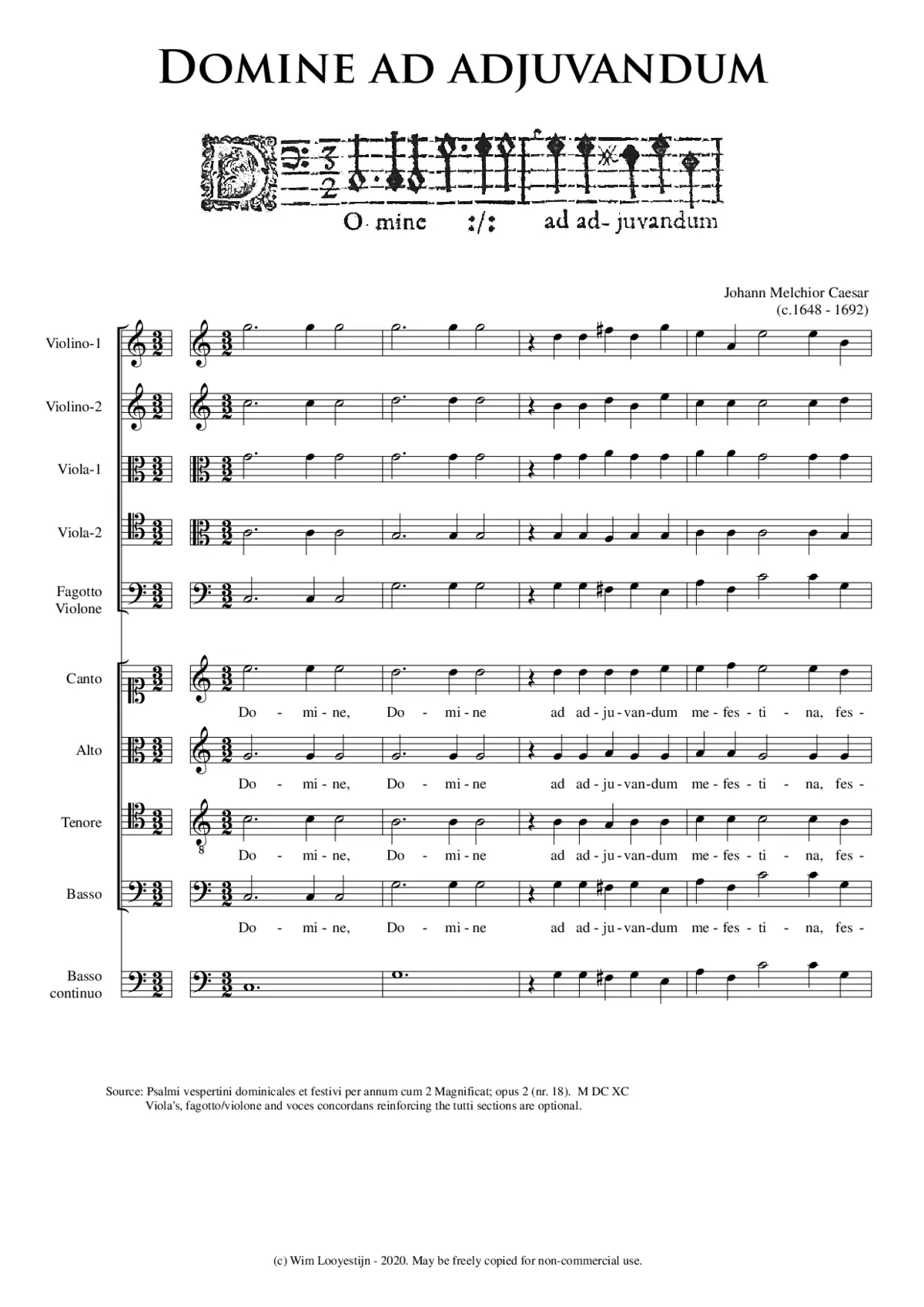 Domine ad adjuvandum - Page 1