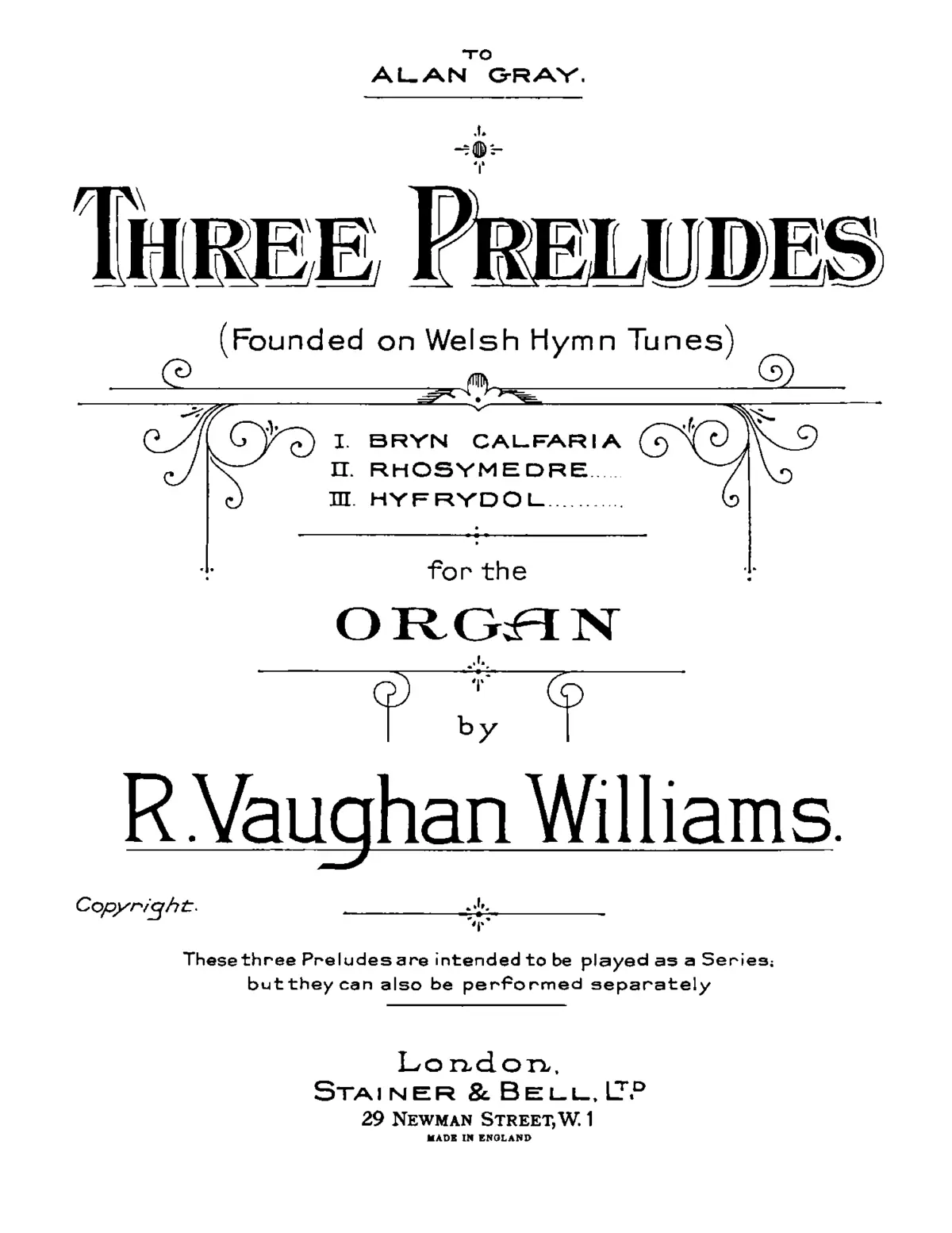 3 Preludes Founded on Welsh Hymn Tunes - Page 1