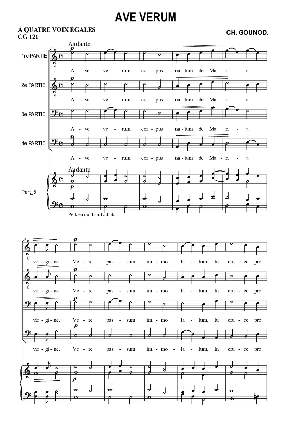 Ave verum, CG 121 - Page 1