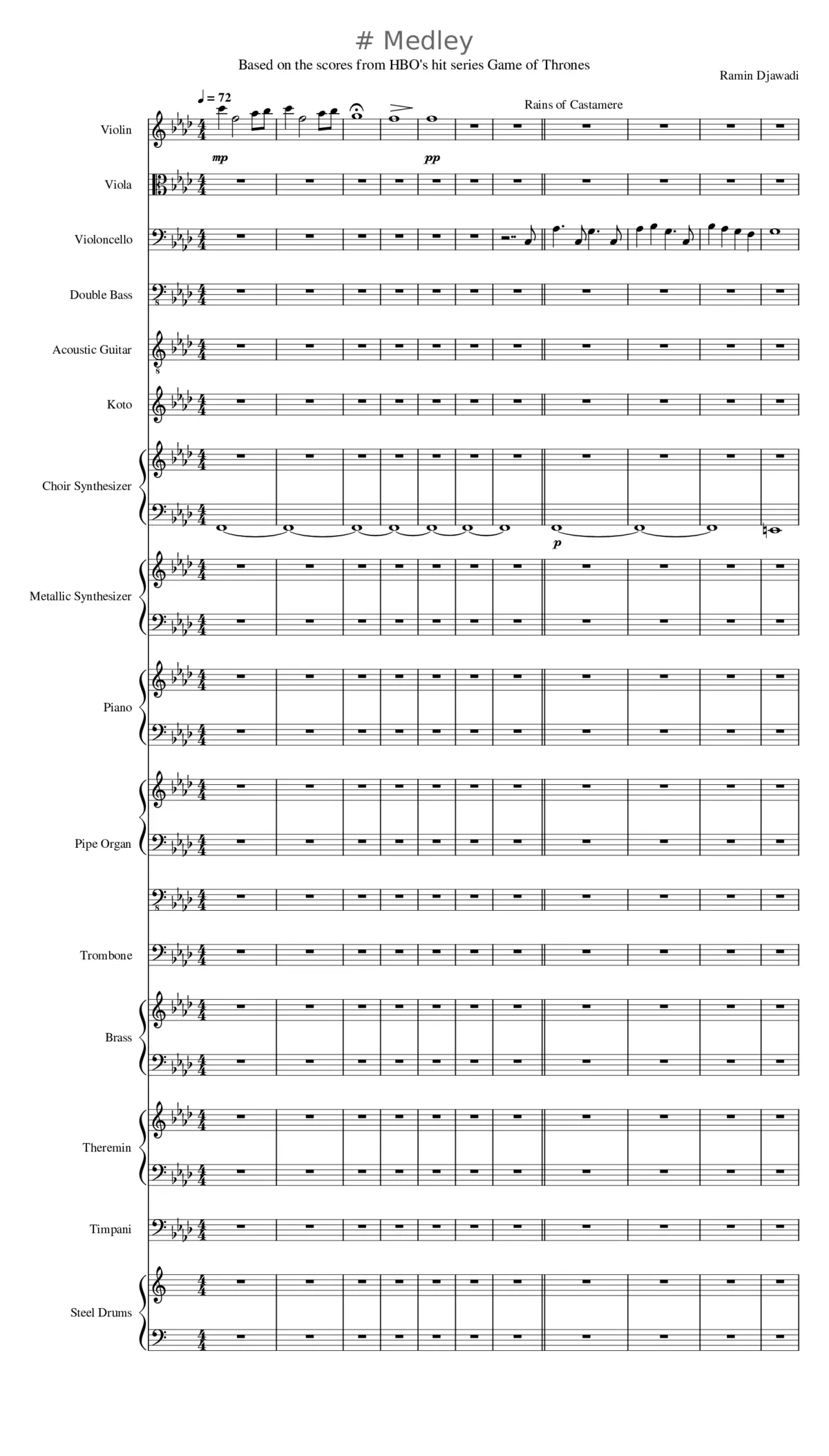 Game Of Thrones Theme - Page 1