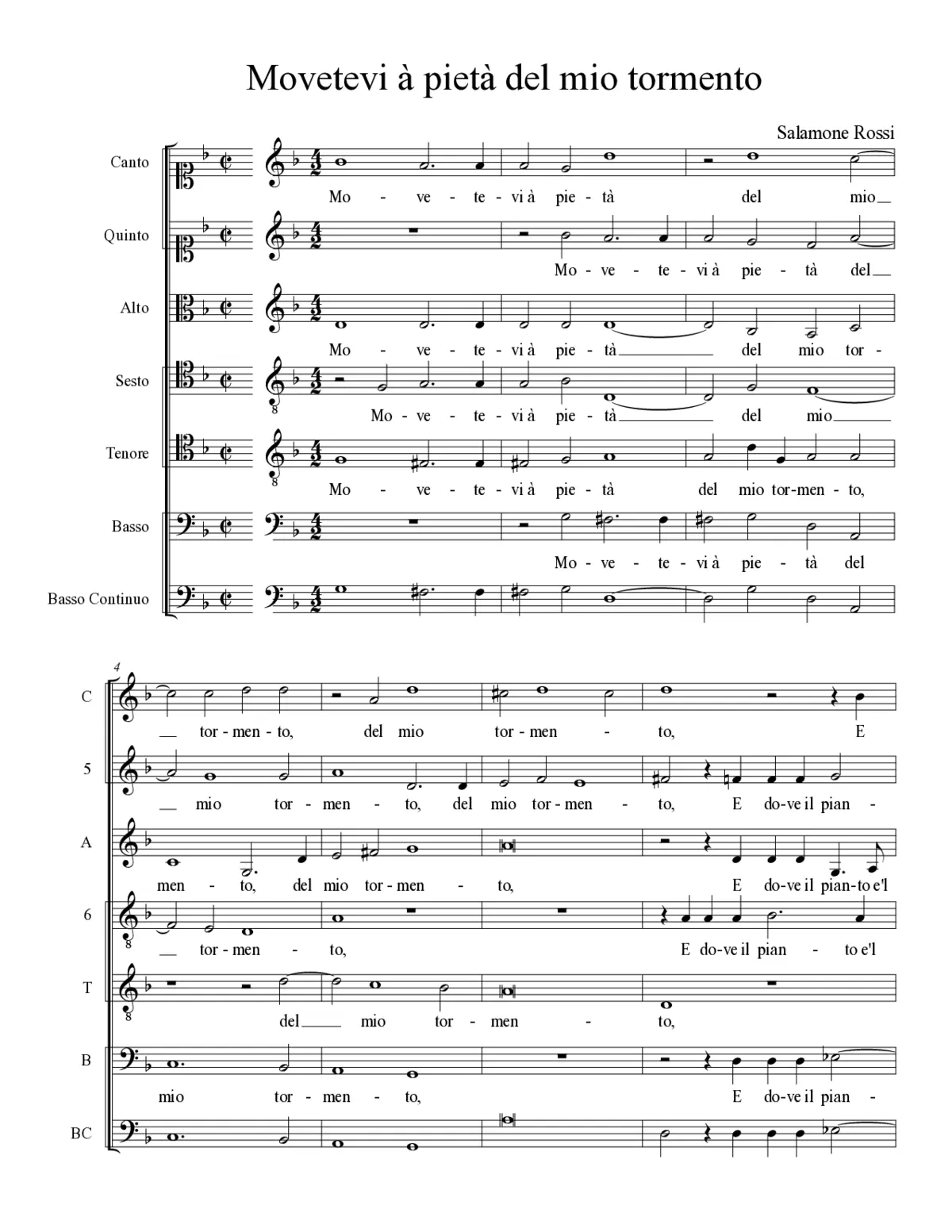 Movetevi à pietà del mio tormento - Page 1