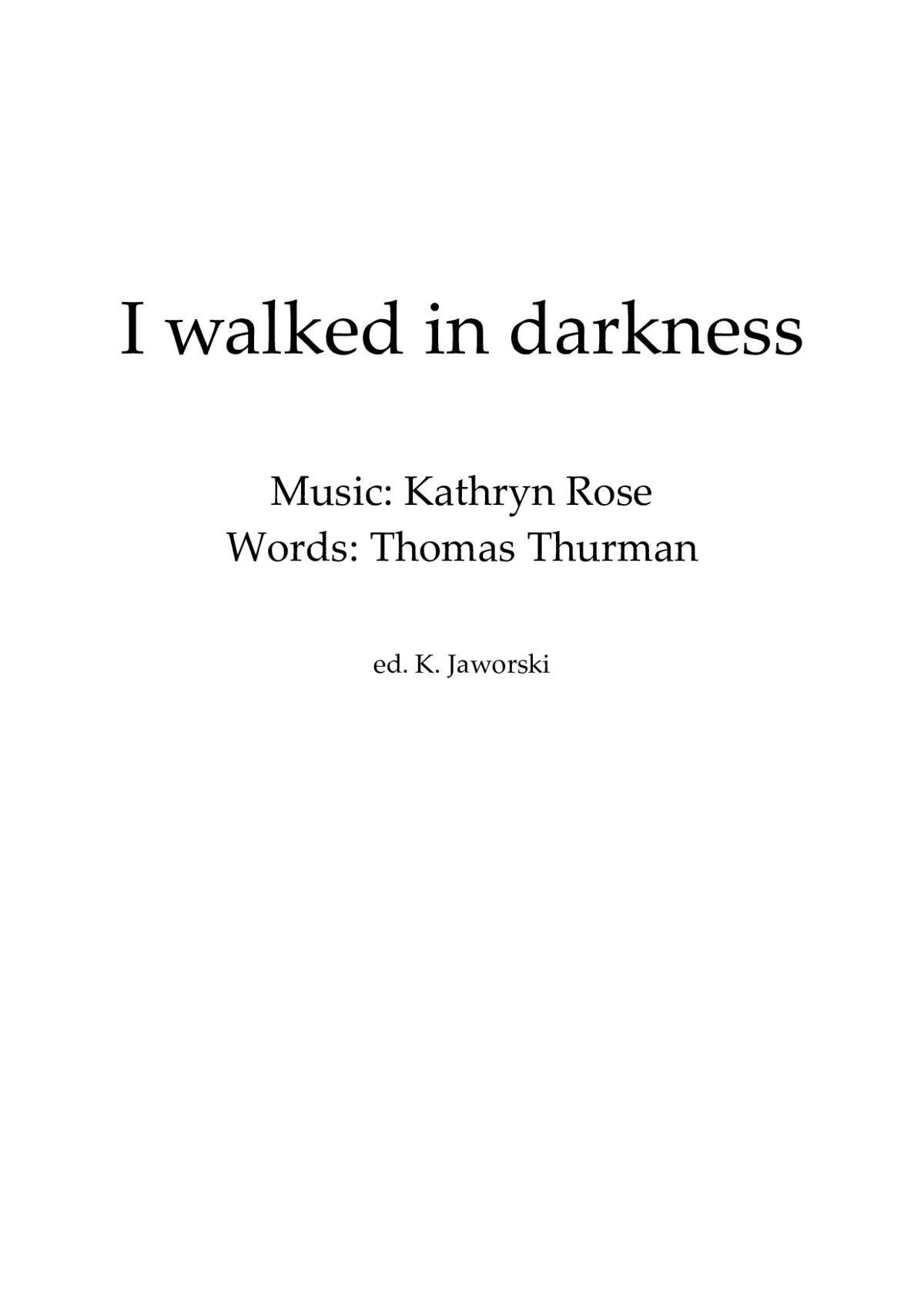 I walked in darkness - Page 1