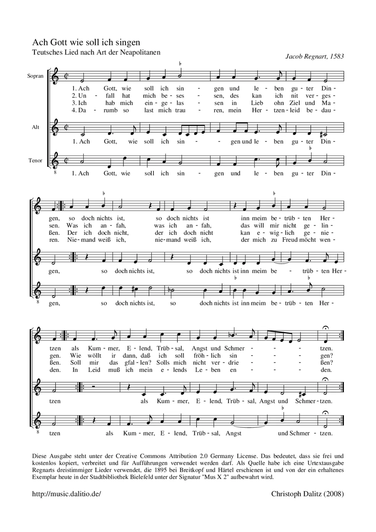 Ach Gott wie soll ich singen - Page 1