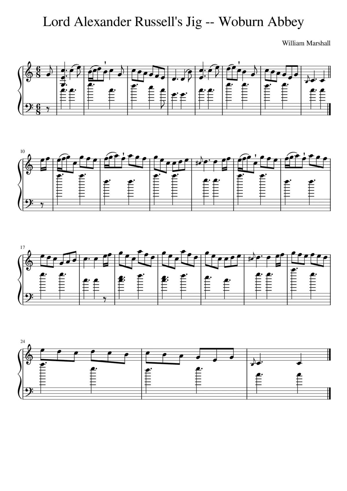 Lord Alexander Russell's Jig -- Woburn Abbey - Page 1