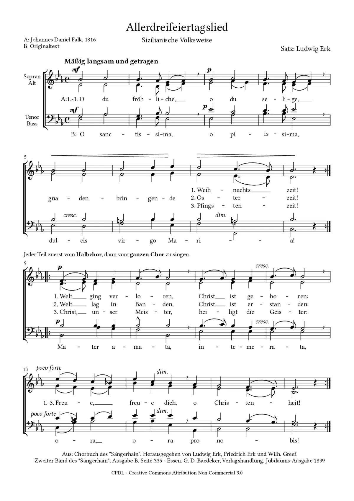 Allerdreifeiertagslied - Page 1