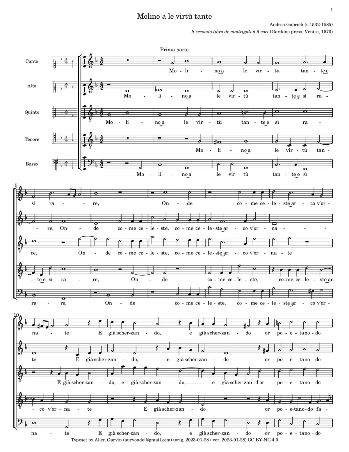 Molino a le virtù tante - Page 1