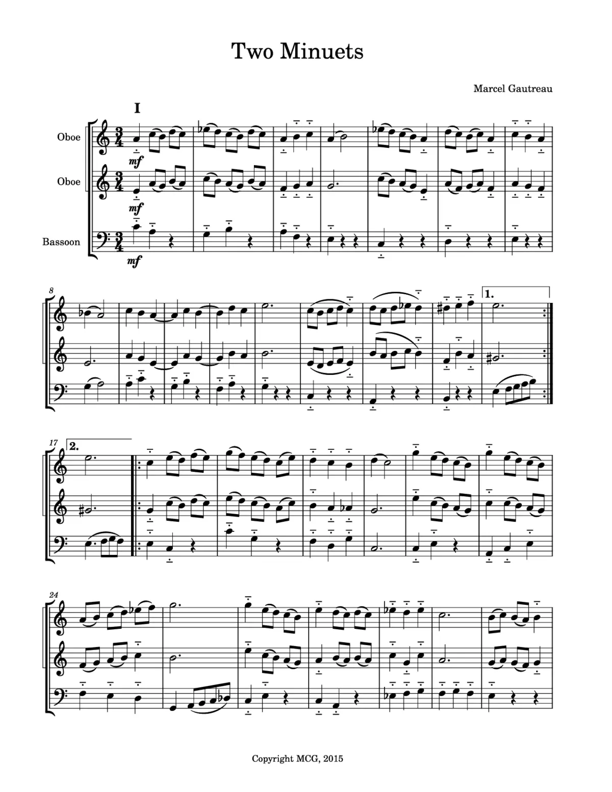 2 Minuets - Page 1