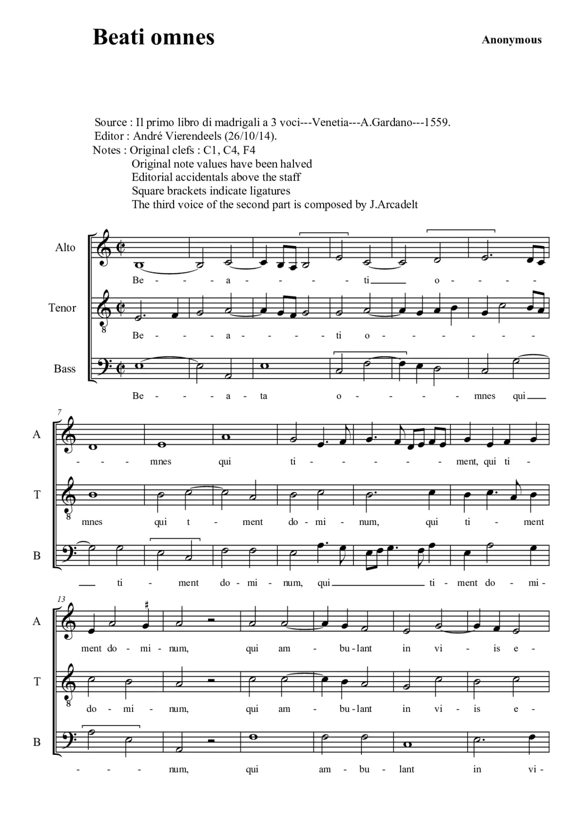 Beati omnes qui timent Dominum - Page 1