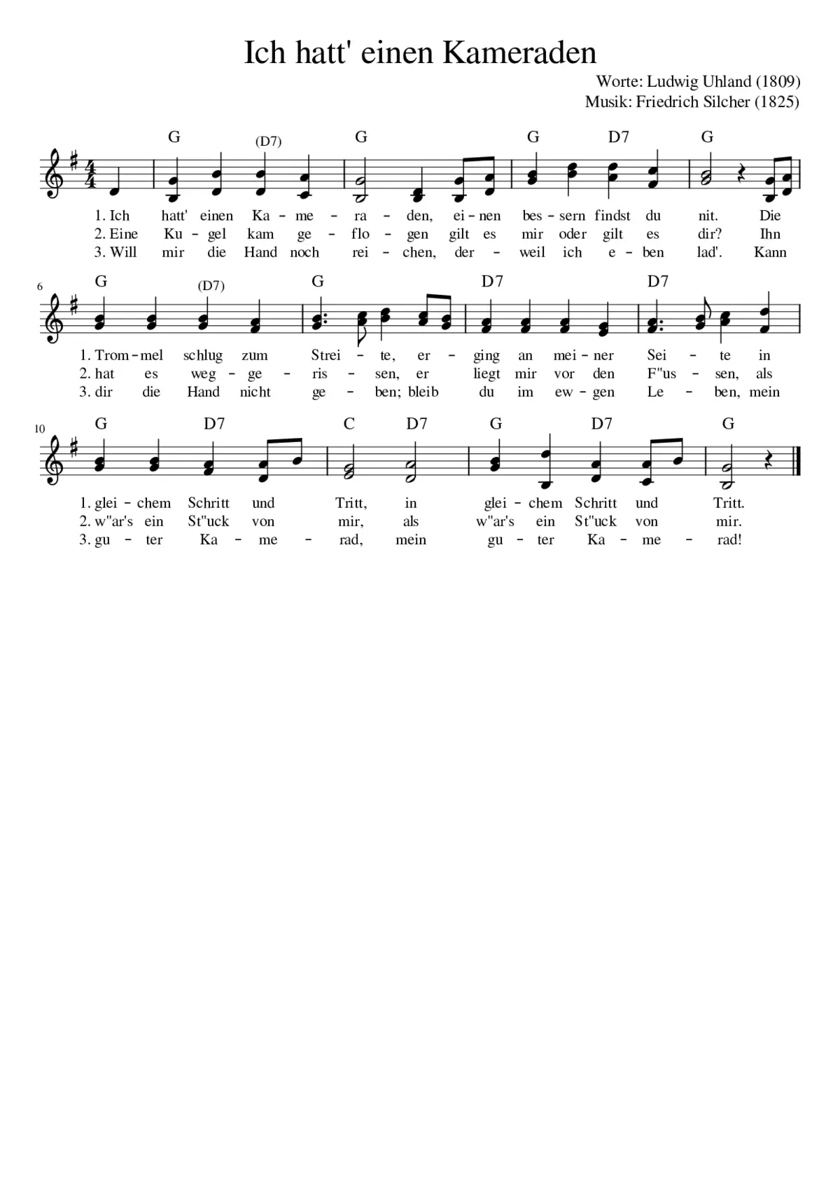 Ich hatt' einen Kameraden - Page 1