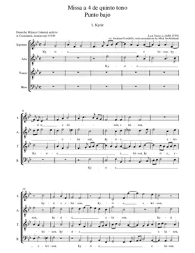 Missa a 4 de quinto tono punto bajo