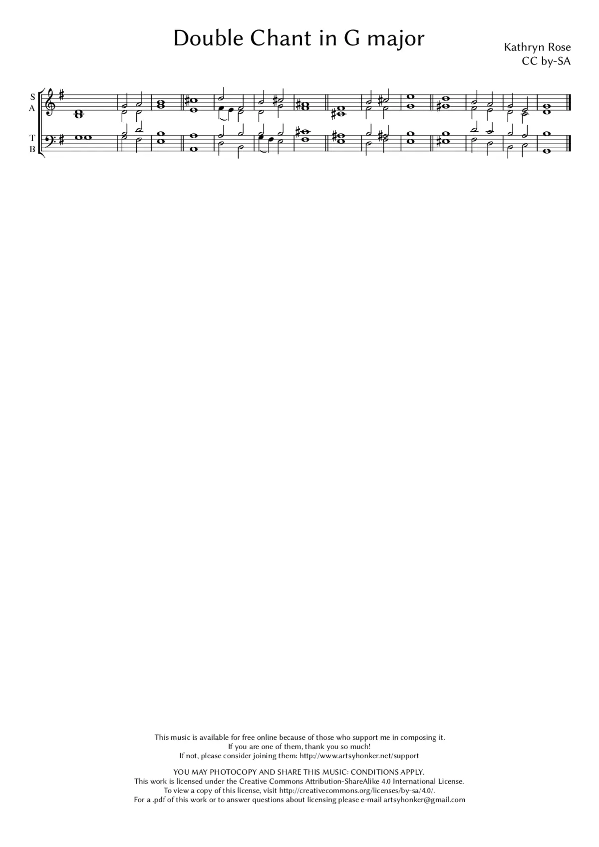 Double Chant in G Major - Page 1