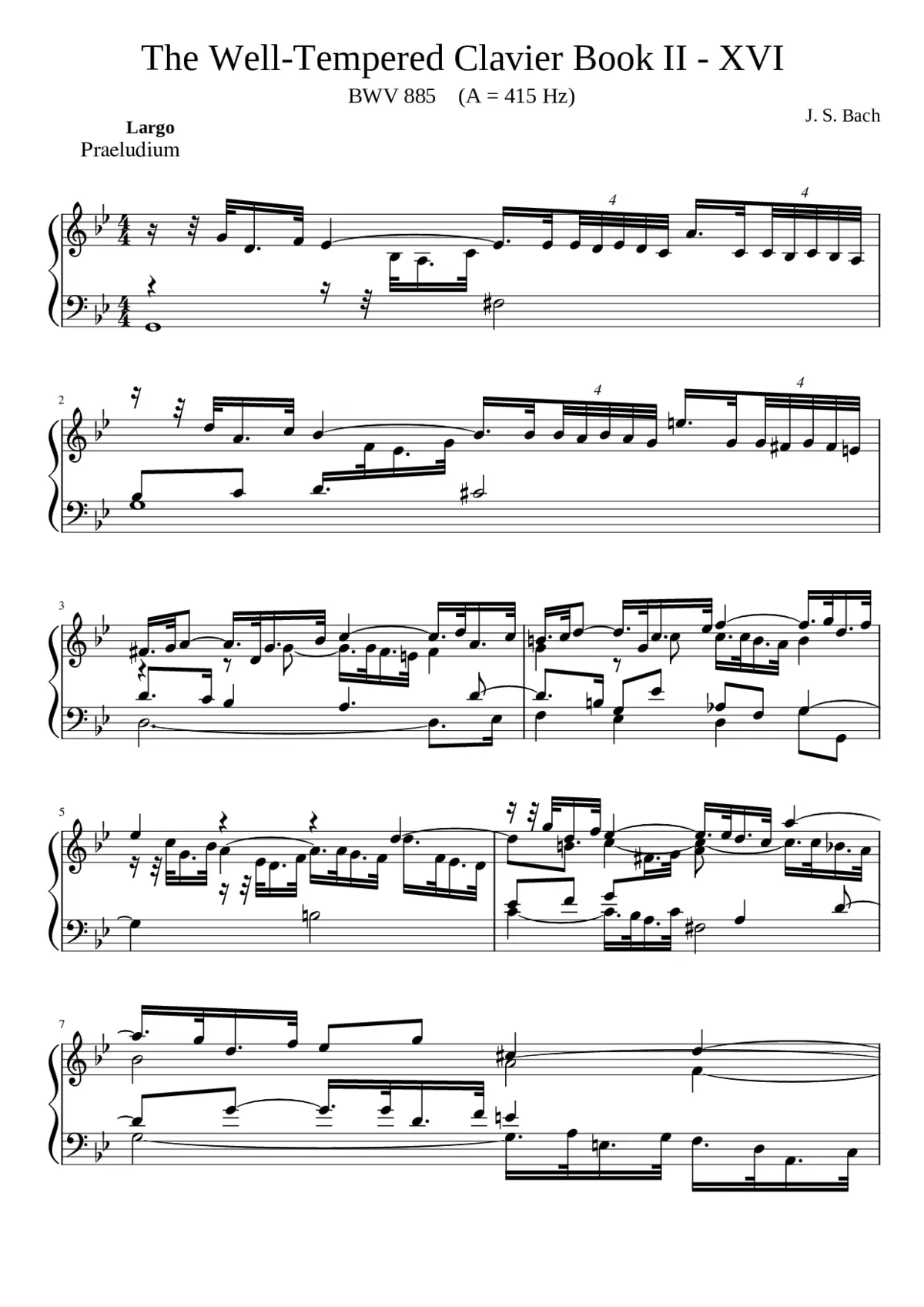 Prelude and Fugue in G minor BWV 885 - Page 1