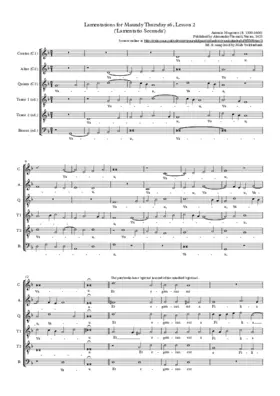 Lamentations for Maundy Thursday, Lesson Two