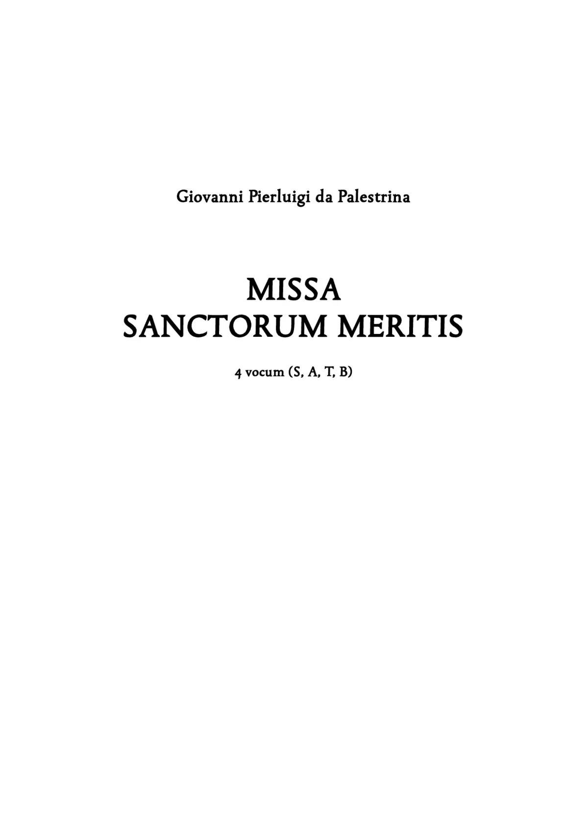 Missa Sanctorum meritis - Page 1