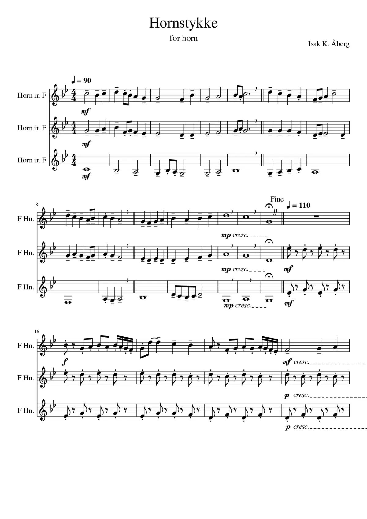 A piece for horns - Page 1
