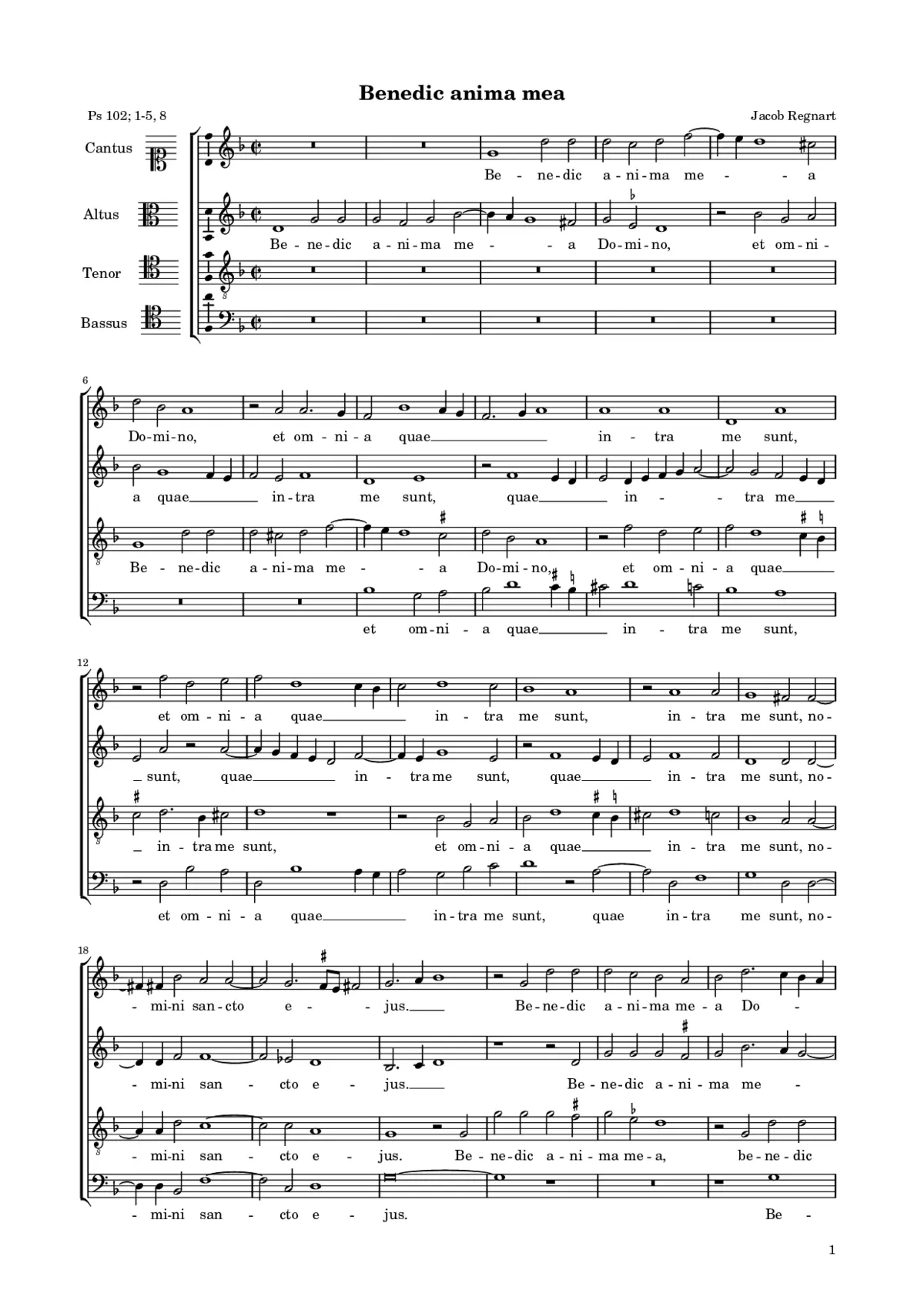 Benedic anima mea - Page 1