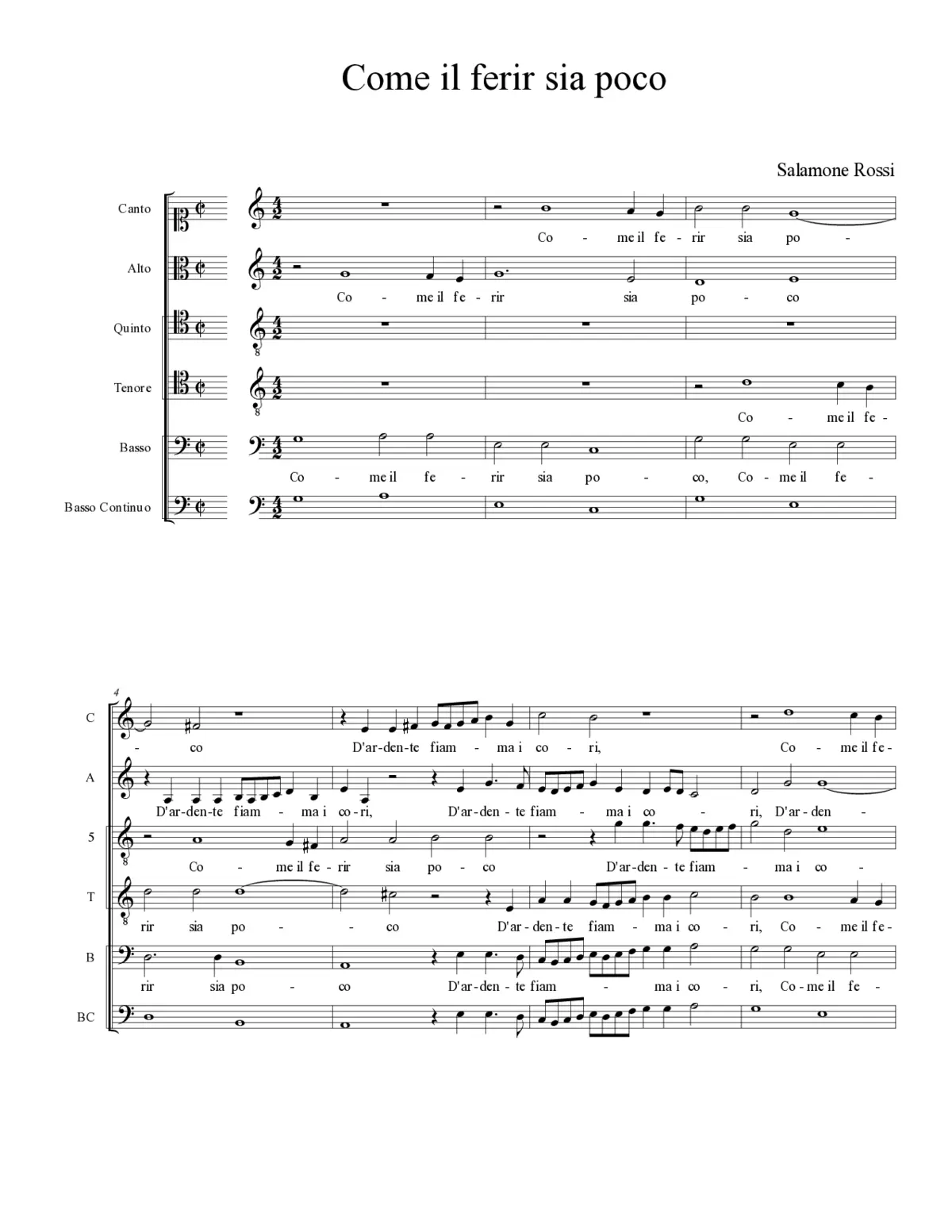Come il ferir sia poco - Page 1