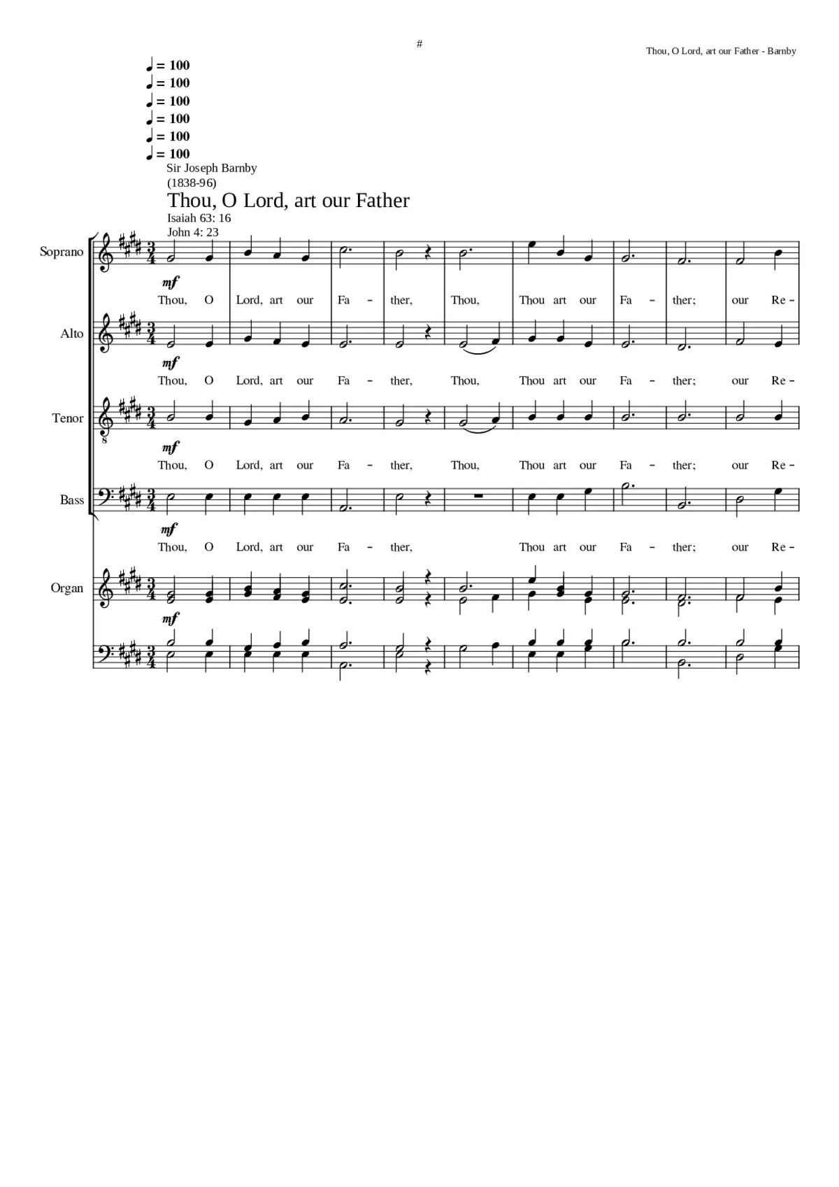 Thou Lord art our Father - Page 1