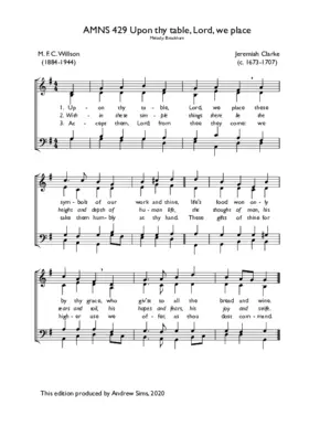 Upon thy table, Lord, we place