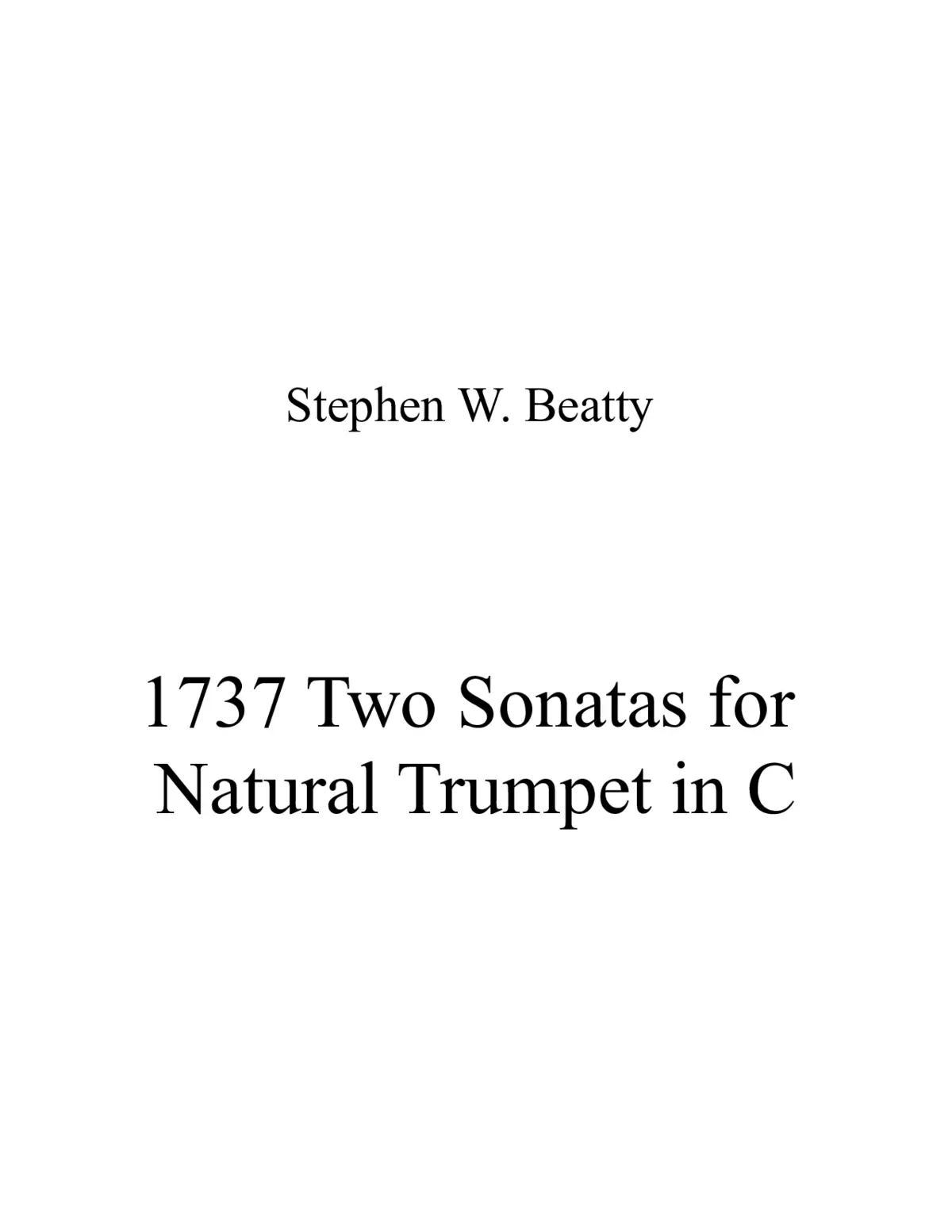 Two Sonatas for Natural Trumpet in C - Page 1