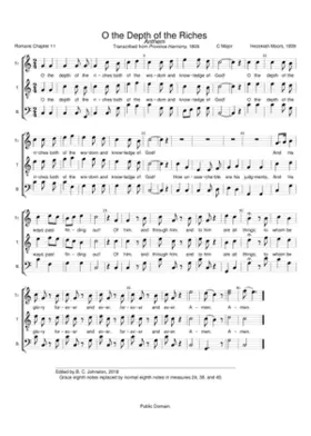 O the depth of the riches - Hezekiah Moors