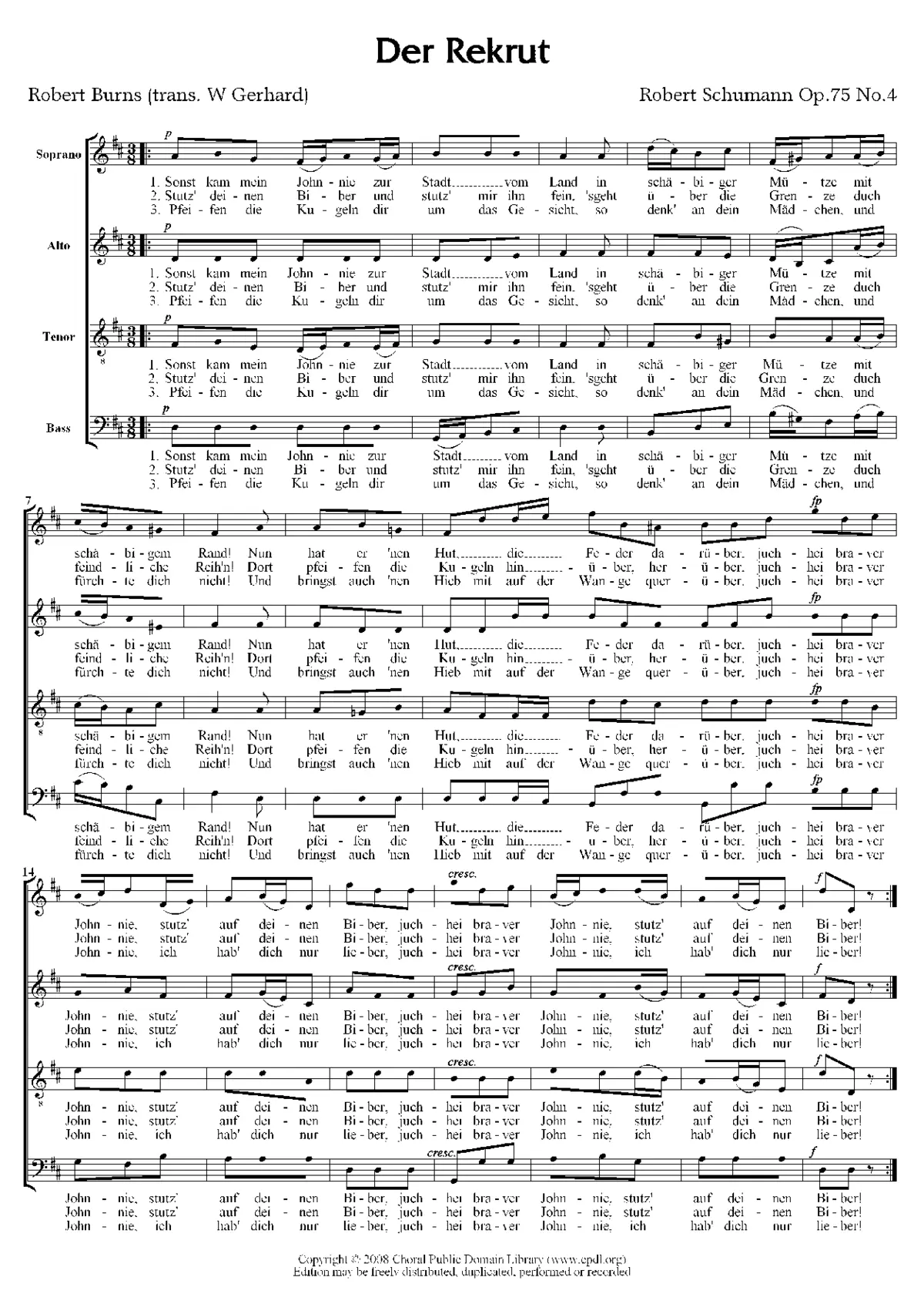 Der Rekrut, Op. 75 No. 4 - Page 1