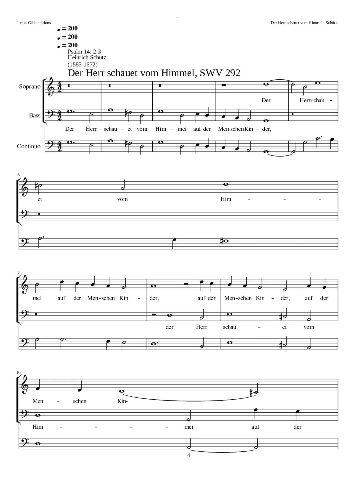 Der Herr schauet vom Himmel auf der Menschen Kinder - Page 1