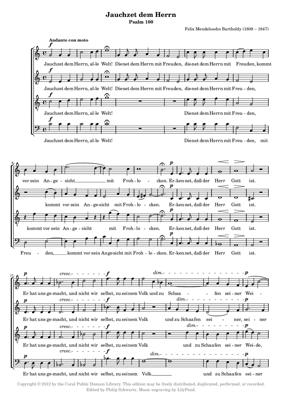 Jauchzet dem Herrn (Psalm 100) - Page 1