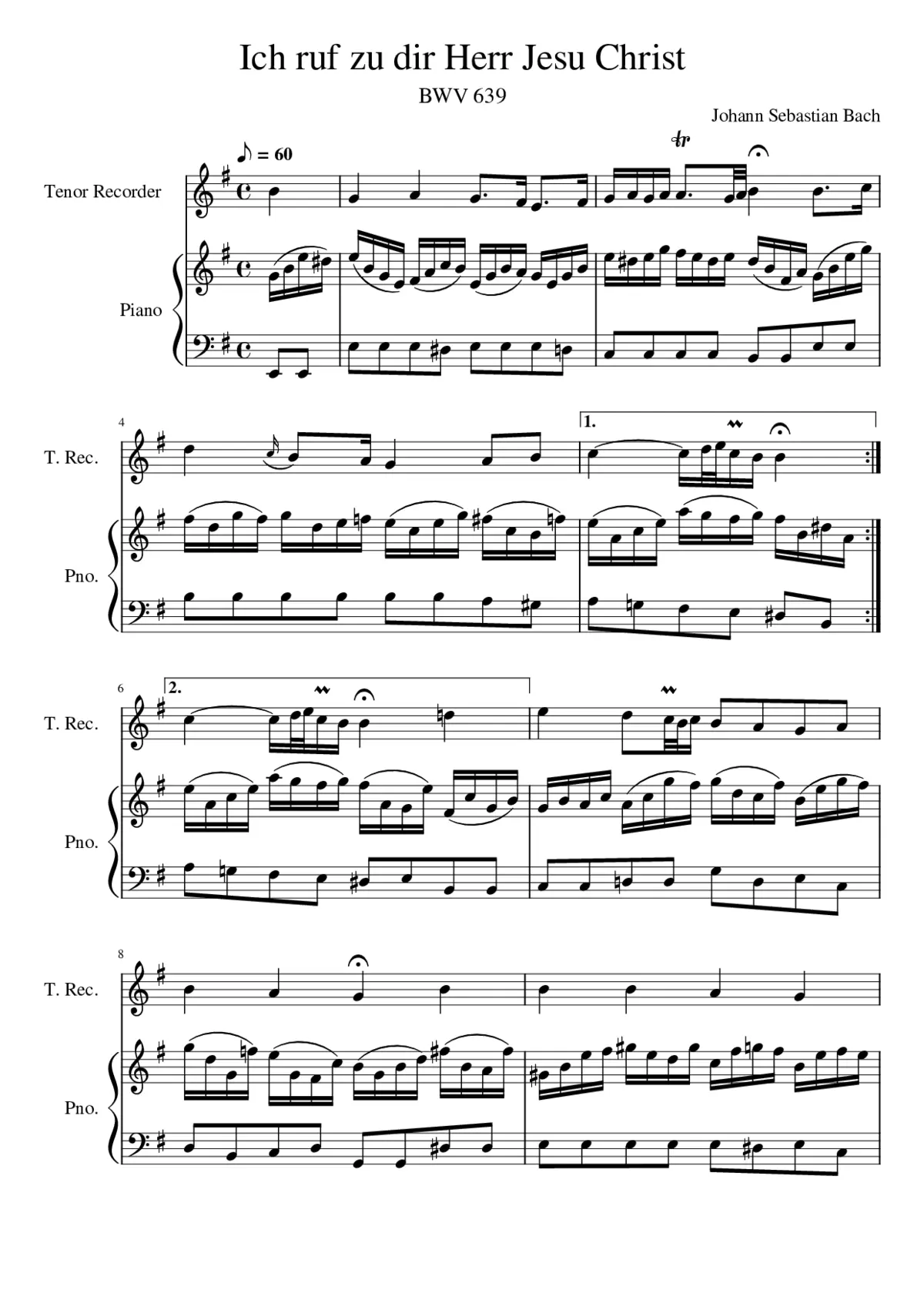 Ich ruf zu dir Herr Jesu Christ BWV 639 - Page 1