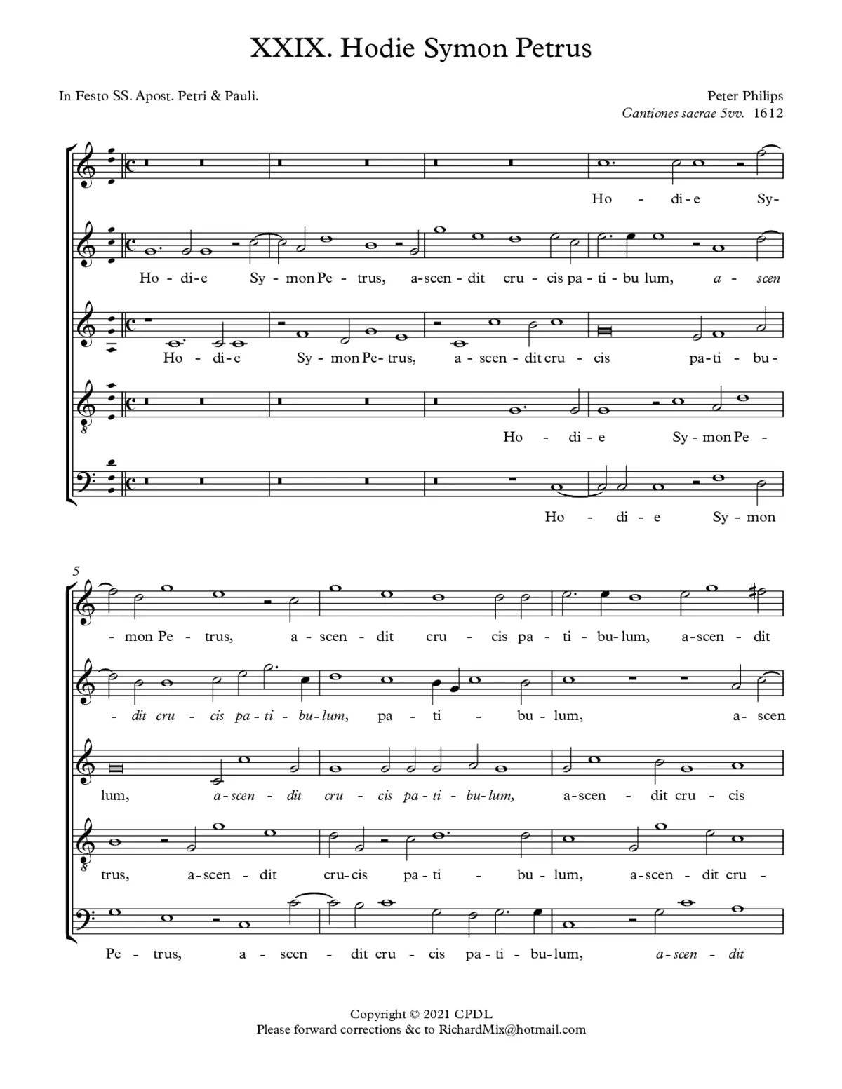 Hodie Simon Petrus - Page 1