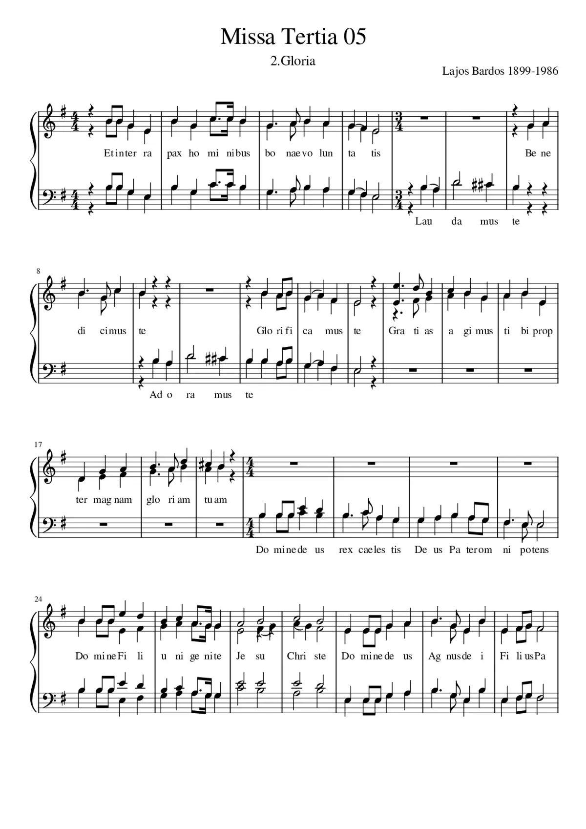 Missa Tertia 2. Gloria - Page 1