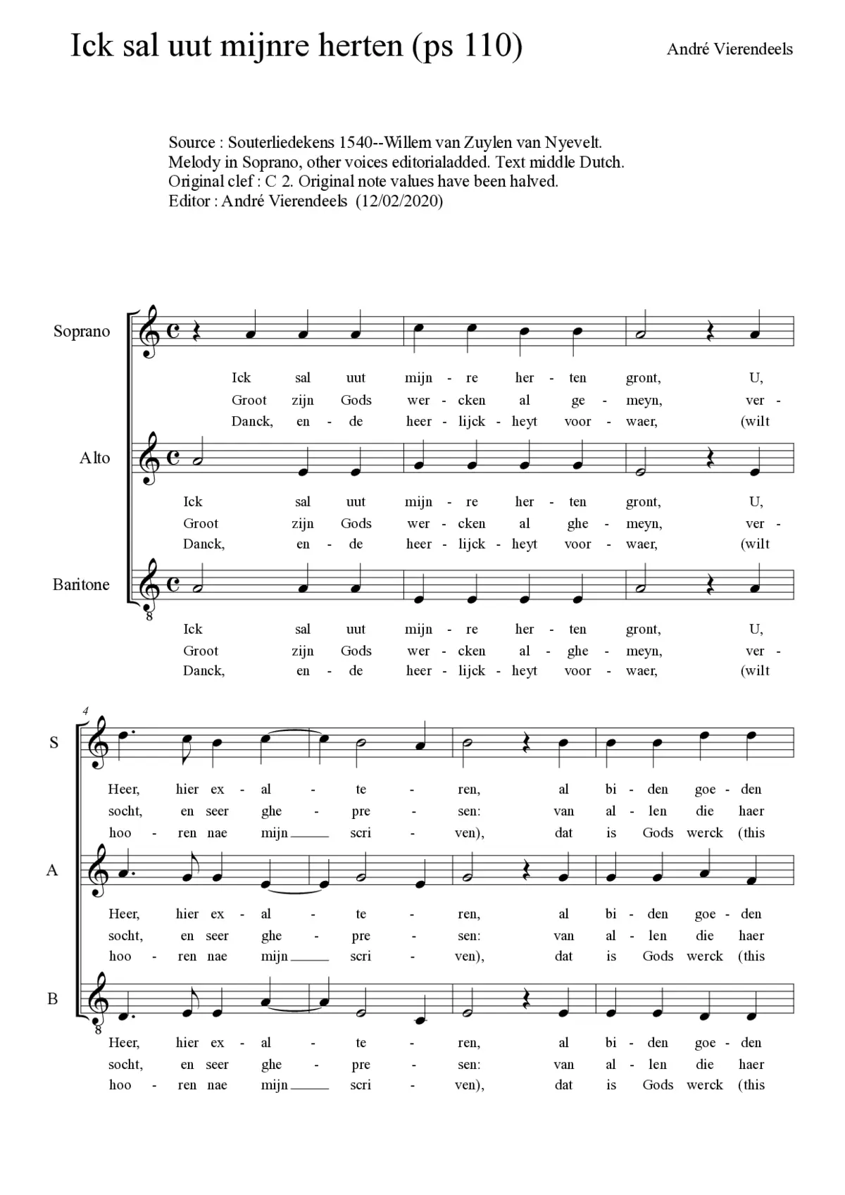 Ick sal uut mijnre herten - Page 1