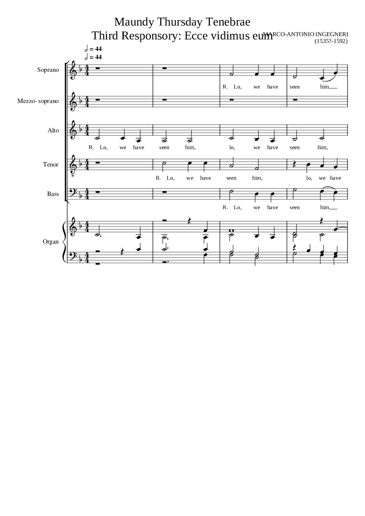 Lo We Have Seen Him - Page 1