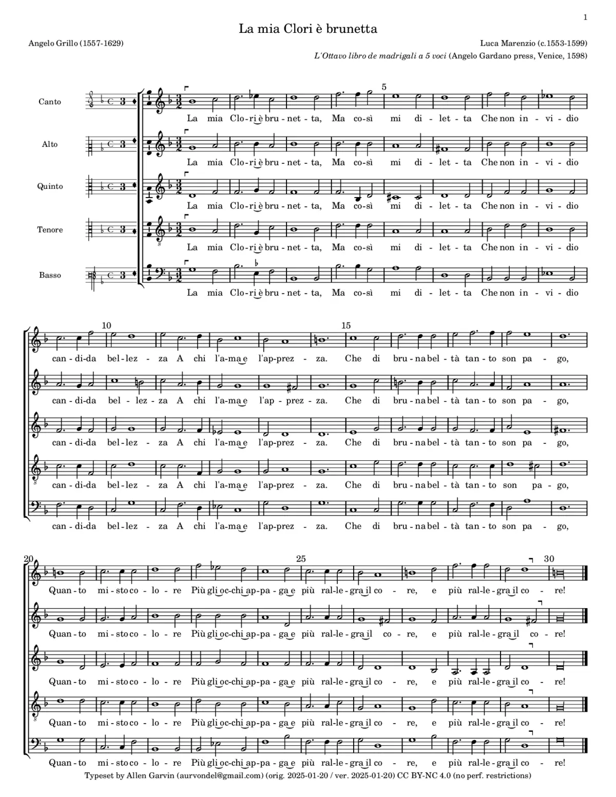 La mia Clori è brunetta - Page 1
