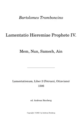 Lamentatio Hieremiae Prophete IV.