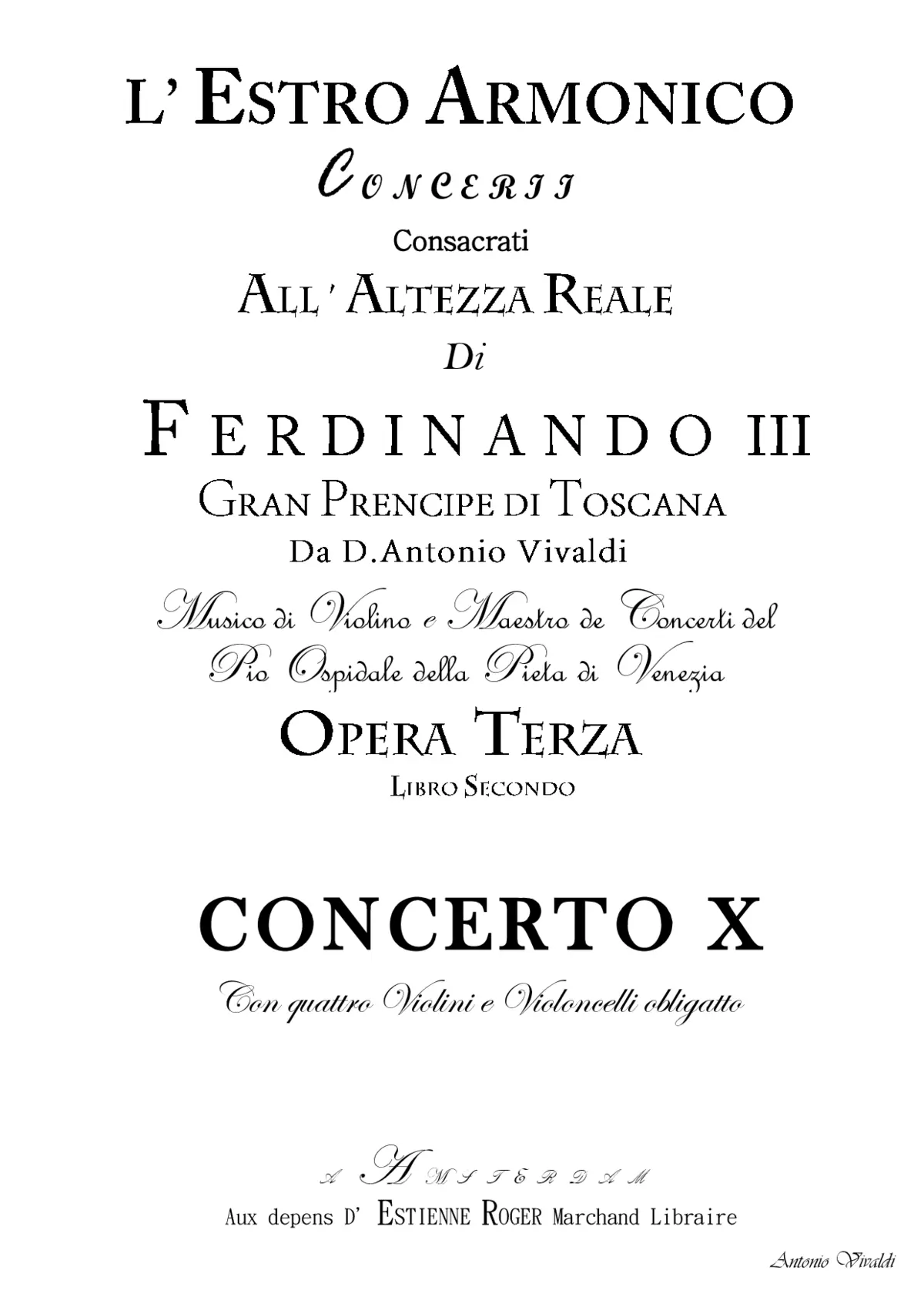 Concerto for 4 Violins and Cello in B minor - Page 1