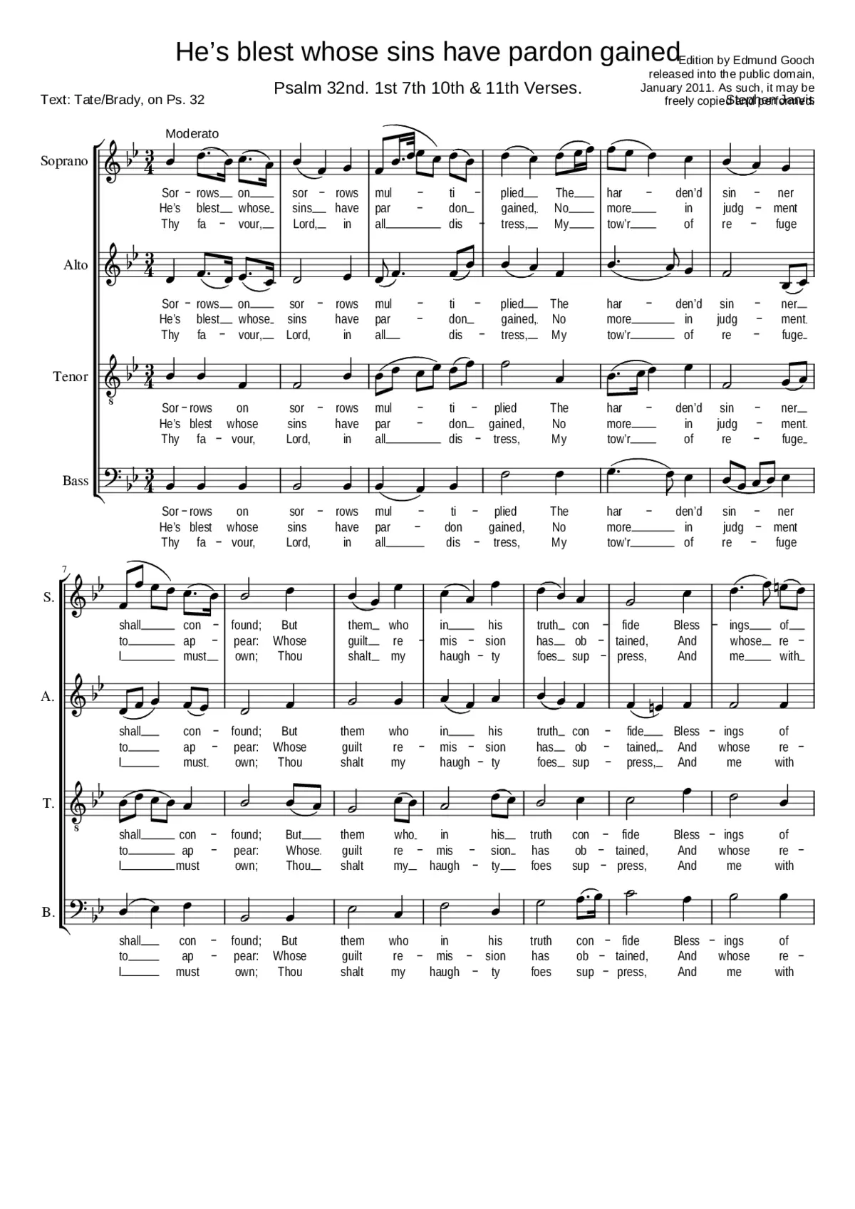 He's blest whose sins have pardon gained - Page 1
