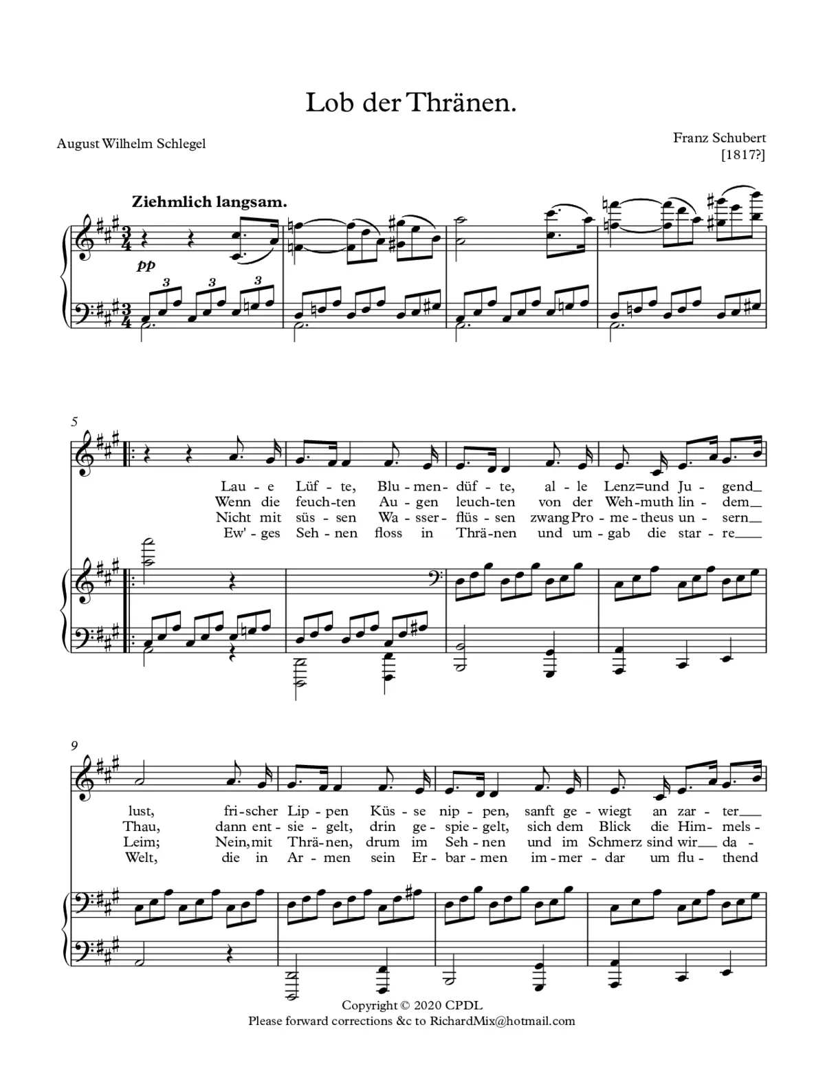 Lob der Tränen, D 711 - Page 1