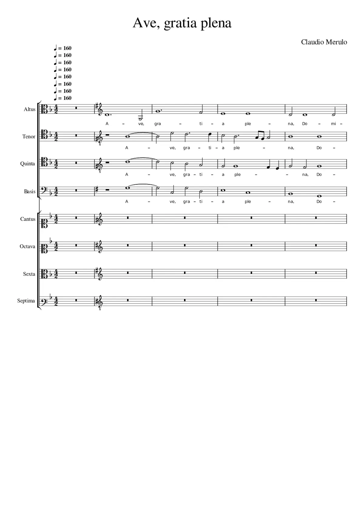Ave gratia plena a 8 - Page 1